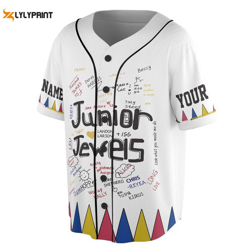 Custom Name And Number Junior Jewels Music Baseball Jersey, You Belong With Me Gift Merch - lylyprint.com