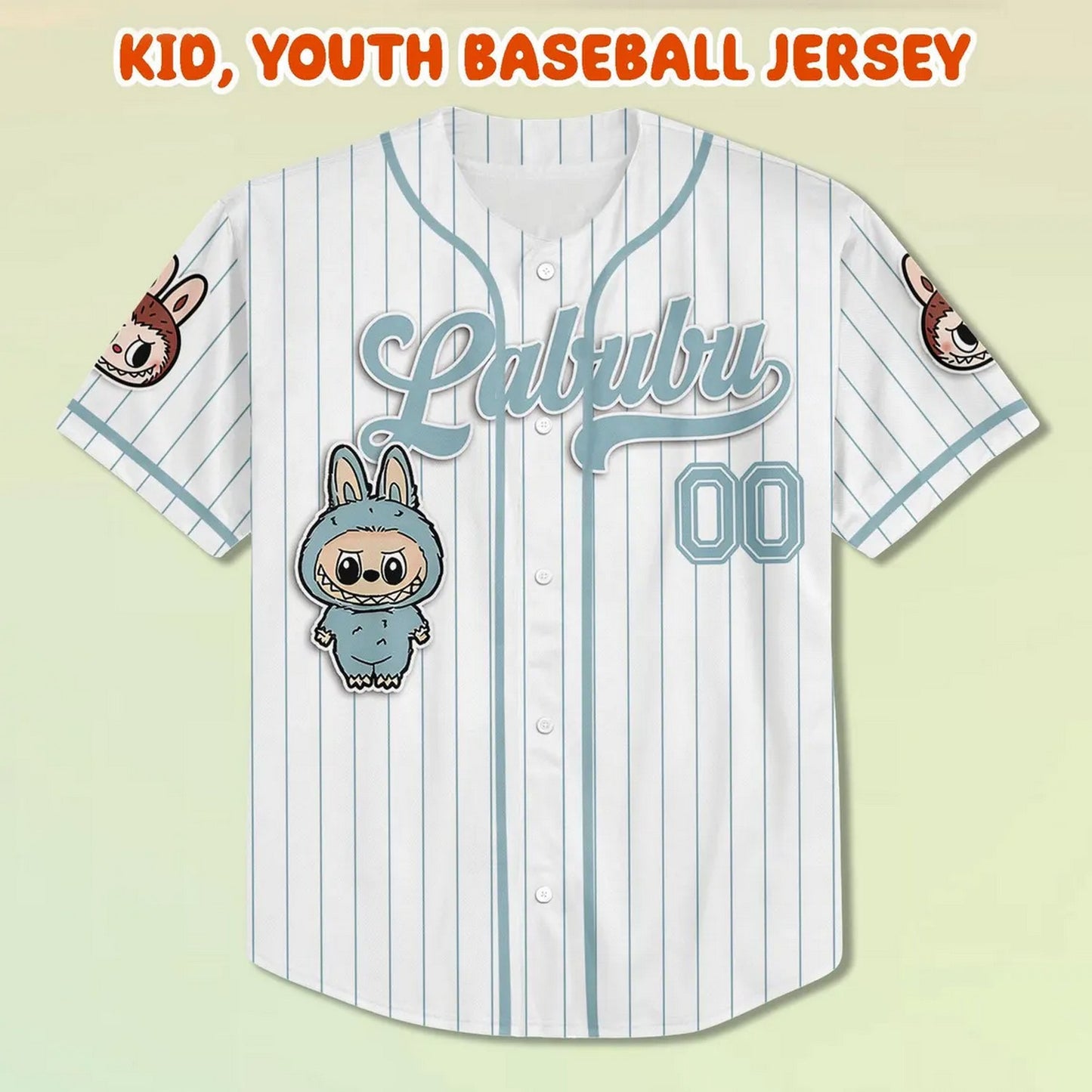 Custom Name And Number Labubu Blue Baseball Jersey