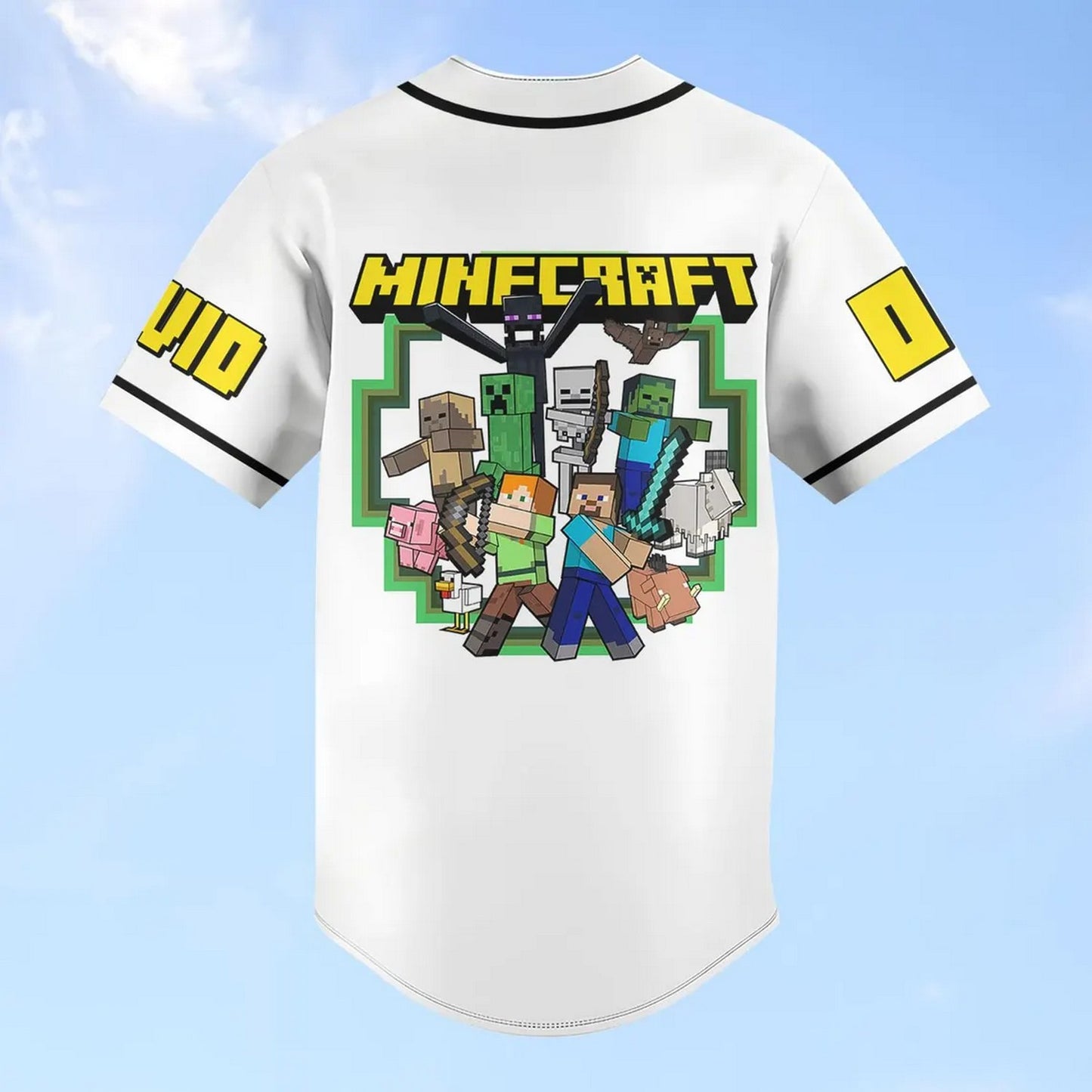 Custom Name And Number Minecraft Chicken Jockey Baseball Jersey