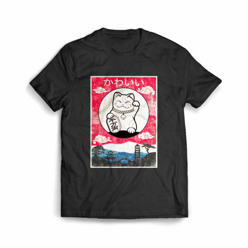 Cute Cat Anime Vintage Kawaii Cat Anime Men's T-Shirt