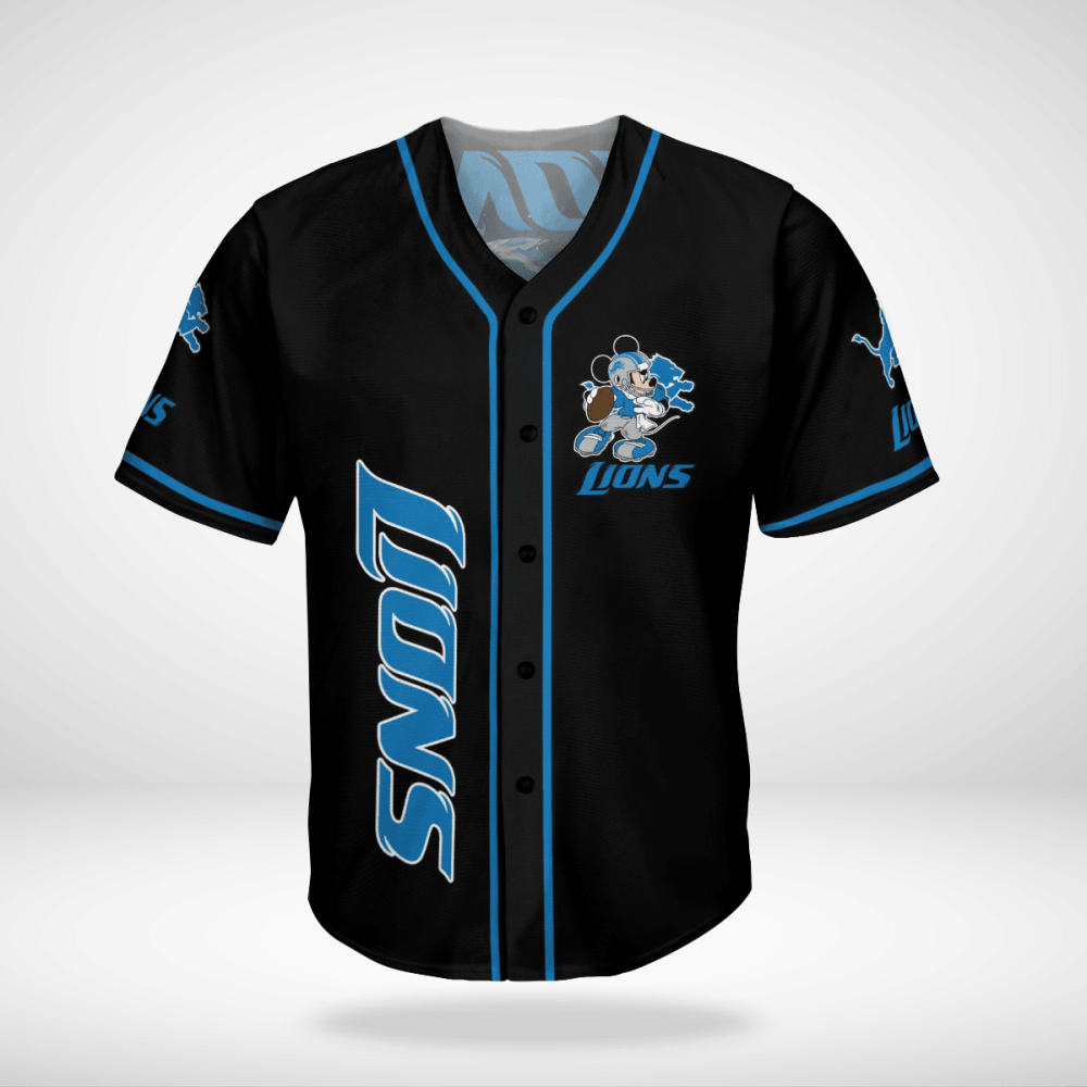 Spooktacular Detroit Lions Mickey Mouse Halloween Baseball Jersey – Perfect for Game Day Fun! - Bafud