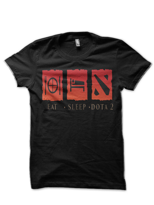 Eat, Sleep, Play Dota Black T-Shirt