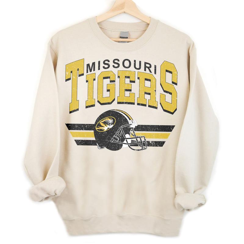 Missouri Tigers Vintage Football NCAA Sweatshirt - Tshirt - Hoodie, University of Missouri Unisex Football NCAA Shirt, Unisex Vintage NCAA Shirt, Clas