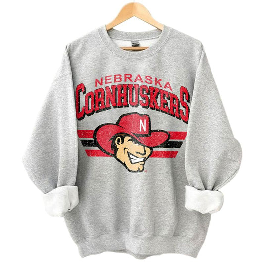 Nebraska Cornhuskers Vintage Football NCAA Sweatshirt - Tshirt - Hoodie, University of Nebraska Unisex Football NCAA Shirt, Unisex Vintage NCAA Shirt,