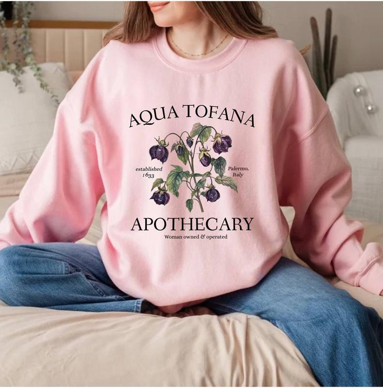 Aqua Tofana Apothecary Sweatshirt, Feminism Tshirt - Sweatshirt - Hoodie, Herbs Women's Rights Shirt, Unisex Cotton Graphic Tops Casual Womenswear