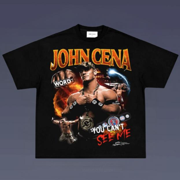 VINTAGE TEE  JOHN CENA, Prints Vintage T-Shirt, Wrestler Shirt, WWE Shirt, Vintage Graphic Tee, Unisex T-Shirt, Gift For All Top Menswear