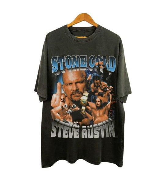 Stone Cold 90s Vintage Shirt - Steve Austin Professional Wrestler 90s Booteg Style Vintage TShirt For Man And Women
