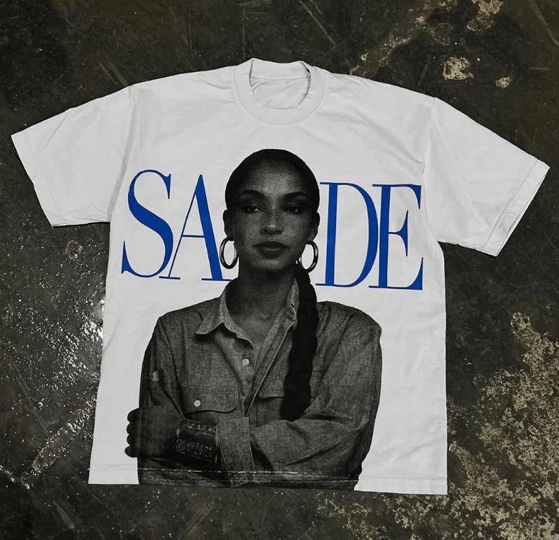 Sade Adu Print Short Sleeve T-Shirt Tribute to a Soulful Songstress vintage  graphic