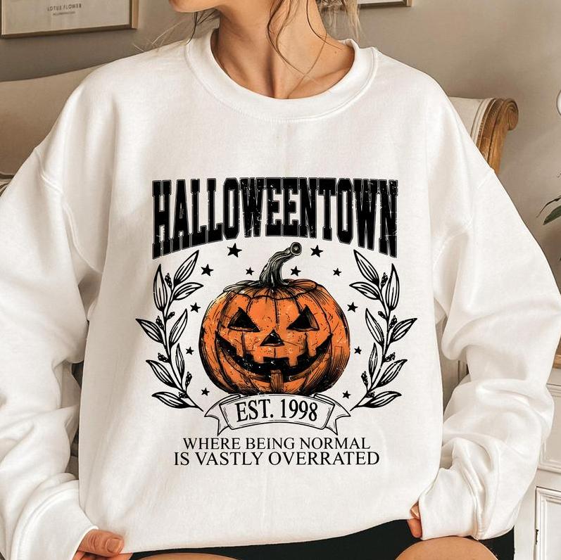 Halloweentown University Shirt - Sweatshirt - Hoodie, Halloween Town Est 1998 Sweatshirt, Fall Sweatshirt, Vintage Pumpkin Shirt, Women Halloween Swea