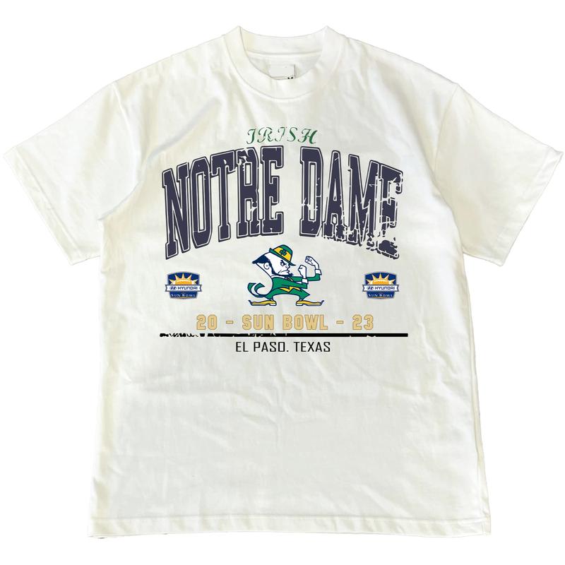Notre Dame Sun Bowl Football NCAA Graphic cotton unisex T-Shirt Streetwear Menswear Top Tshirt Shortsleeve   Casual