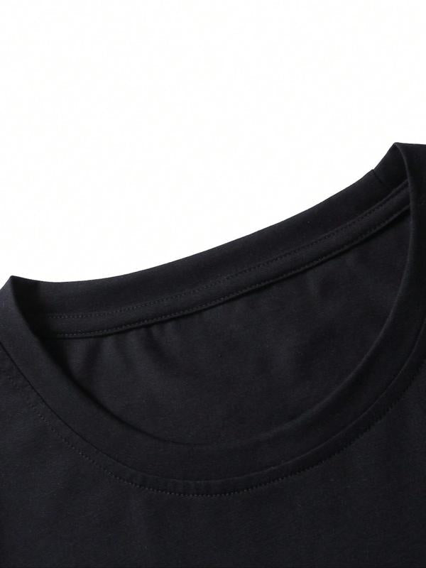 Men's Letter & Car Print Round Neck Tee,Ã‚Â Summer Clothes, Casual Regular Fit Short Sleeve Crew Neck Graphic T-Shirt for Summer, Men's Top for Casual We