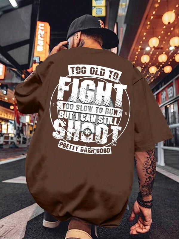 Men's Regular Fit Letter Print Round Neck Tee, Casual Short Sleeve Crew Neck T-shirt for Summer, T Shirts for Men,Ã‚Â Graphic Tees,Ã‚Â Fashion Men's Streetw