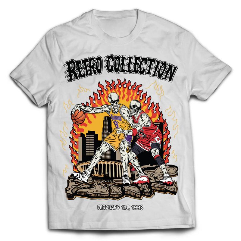 GOAT vs MAMBA Skull Edition T-Shirt for Men - Basketball Graphic Tee - Top, Menswear