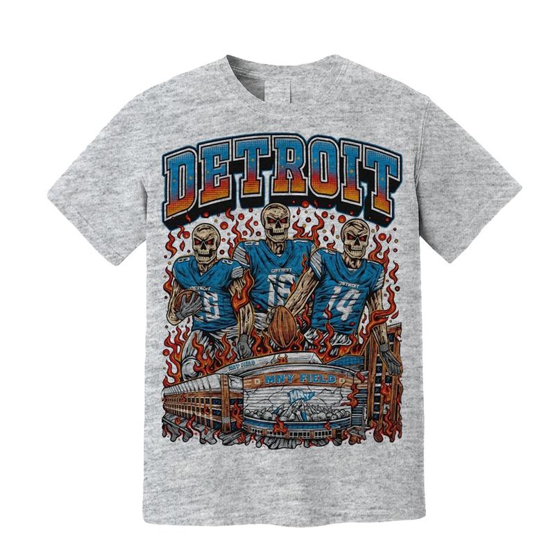 Detroit City Football Graphic T-Shirt - Limited Edition, Detroit Football Shirt, Deadman's Football, Perfect for Fans of Detroit Menswear Top
