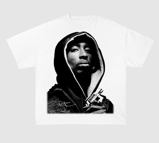 Tupac Big Face T-shirt  Legendary Rapper Graphic Tee  Show Your Love for Tupac Shakur with This Bold and Iconic Design