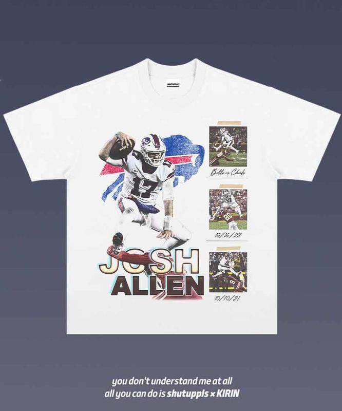 JOSH ALLEN 1.8 VINTAGE TEE  AMERICAN FOOTBALL  GIFT FOR FAN