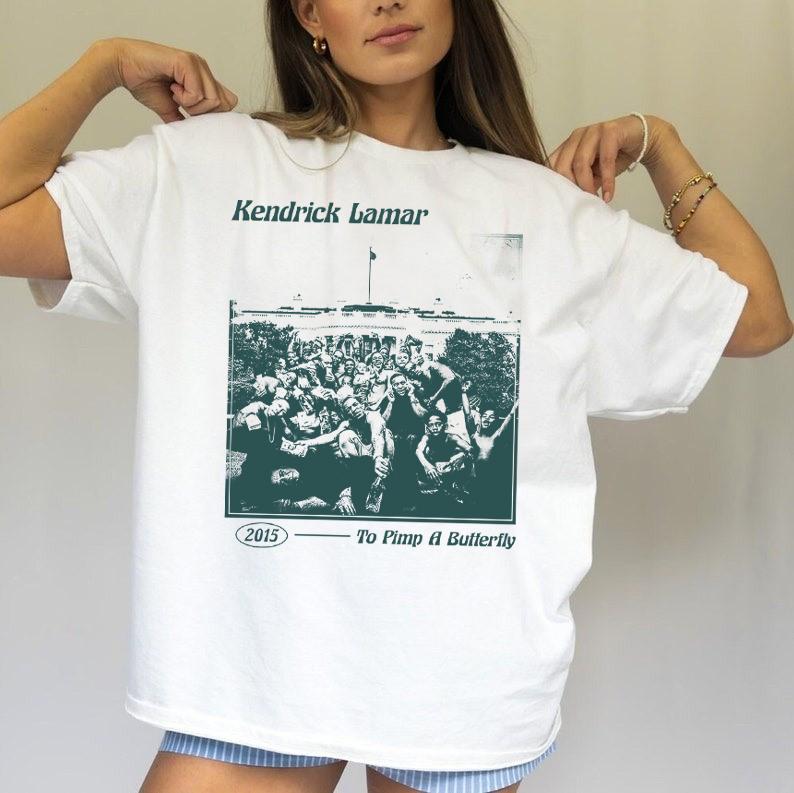 KE_NDR!CK L@M@R Unisex T-Shirt - Retro L@m@r To P!mp A Butterfly Graphic Tee - Rap Hip Hop Music Band Shirt