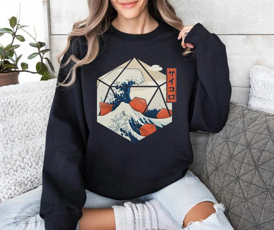 Great Wave of Dice Shirt  d20 shirt  dungeons and dragons  dice dnd  dnd tshirt