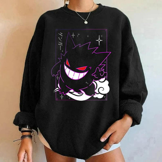 Gengar SWEATSHIRTS  Gengar Ghost Sweatshirt  Dark Ghost Kaiju Japanese Style SWEATSHIRTS  Japanese Anime Movie Film Nerd Gaming Novelty Funny Unisex S