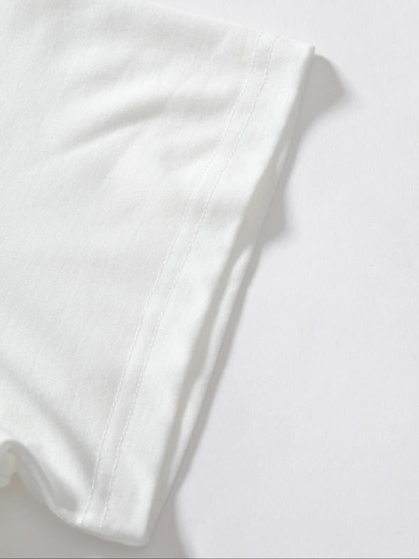 Women's Car & Letter Graphic Round Neck Half SleeveÃ‚Â Tee, Casual Drop Sleeve T-Shirt for Daily Wear, Ladies Clothes for All Seasons