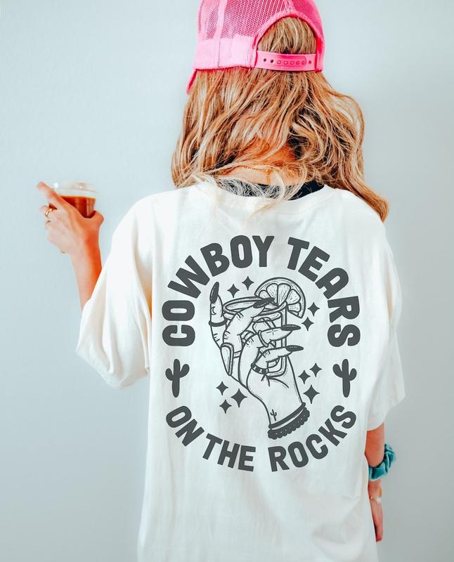 Oversized Graphic Cowboys T Shirt Trendy Country Concert Tee Tequila Shot Western Shirt Cute Cowboy Tears Shirt Vintage  sweater and hoodie