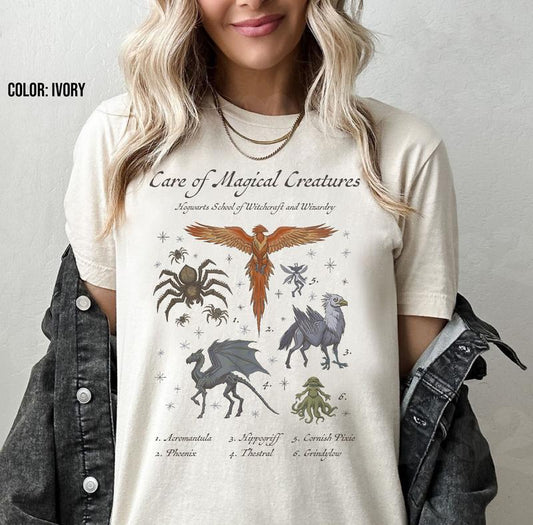 Harry Potter Care Of Magical Creatures Hogwarts School T-Shirt Wizarding World Shirt Universal Studios Family Trip Shirt Wizard Shirt . graphic