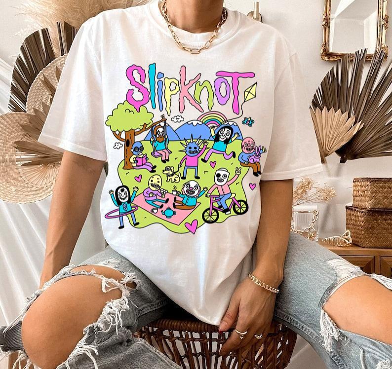 Slipknot Happy Times Playing Together T-shirt - Metal Band Shirt Cotton Graphic Tee Gift