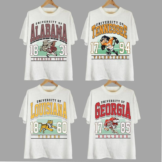 Vintage College All University Of NCAA T-shirt - Vintage T-Shirt All Teams NCAA , Unisex Classic Sport T-Shirt, Gifts For Football Fan Sport