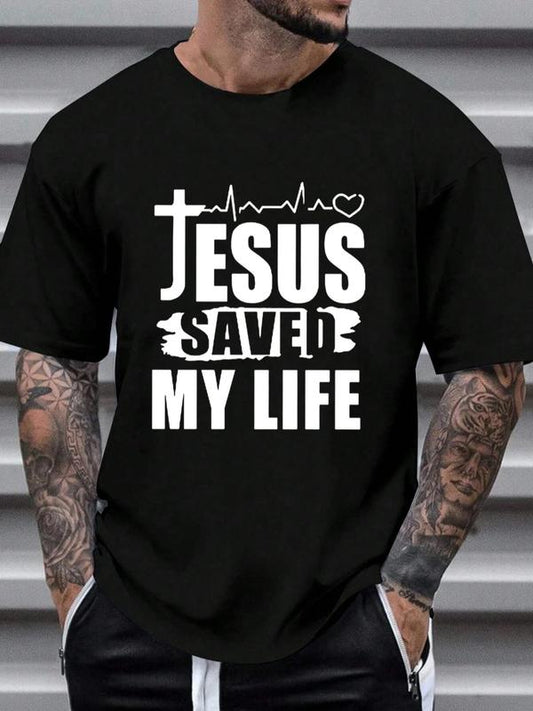 Men's Letter Print Round Neck GraphicÃ‚Â Tee, Summer Clothes,Ã‚Â Regular Fit Casual Short Sleeve T-shirt for Daily Outdoor Wear, Men Summer Streetwear Top f