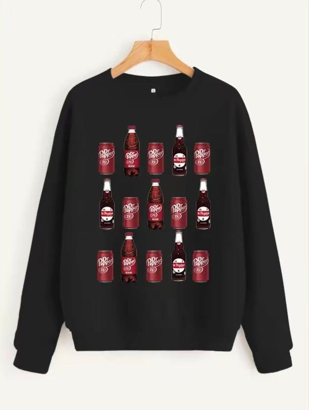 Vintage Dr Pepper Can Sweatshirt - Retro Soda Can Crewneck Sweatshirt Cotton Casual