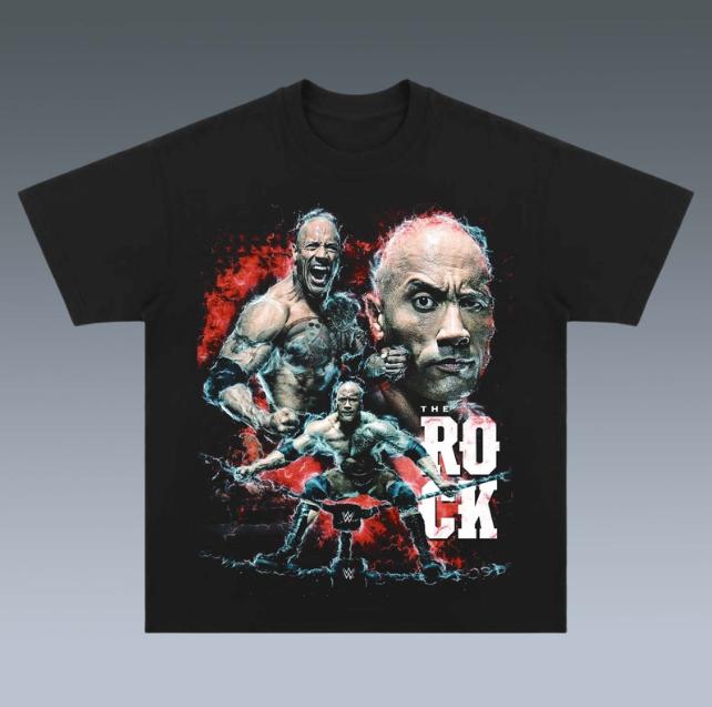 VINTAGE TEE  THE ROCK-DWAYNE DOUGLAS JOHNSON, Prints Vintage T-Shirt, Wrestler Shirt, WWE Shirt, Graphic Tee, Unisex T-Shirt, Gift All Top Menswear