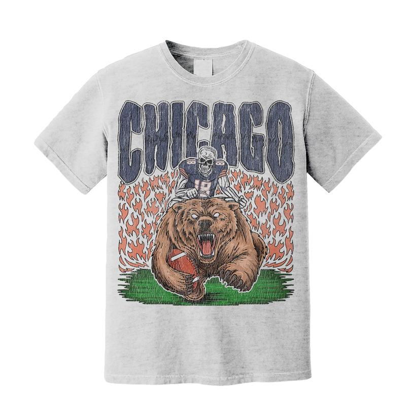 Chicago City Football Graphic T-Shirt - Limited Edition, Chicago Football Shirt, American Football Merch, Perfect for Fans of Chicago Menswear Top