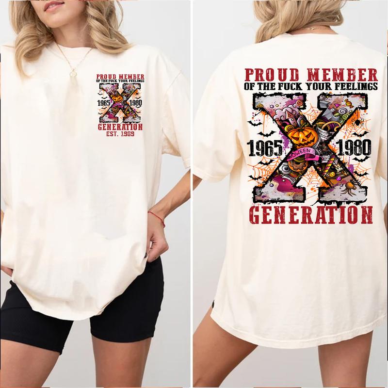 Custom Gen X Skull Halloween  New Version 2 Shirt, Gen X Raised On Hose Water And Neglect T-Shirt, Vintage Inspired Shirt, Funny Saying Shirt, Sarcasm