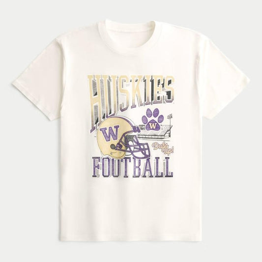 Vintage NCAA  University Of Washington Huskies  Football T-shirt, University Shirt, Full Color T-Shirt, Unisex T-Shirt, For Men, For Women
