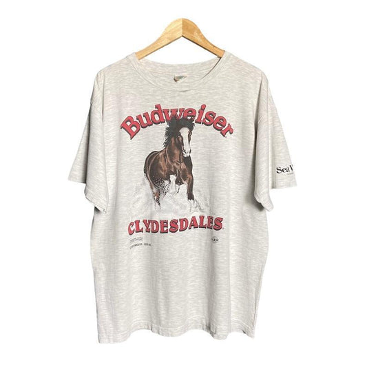Vintage 90s Budweiser Horse Florida T-Shirt for Women - Casual Comfort Cotton T-shirt - Fit