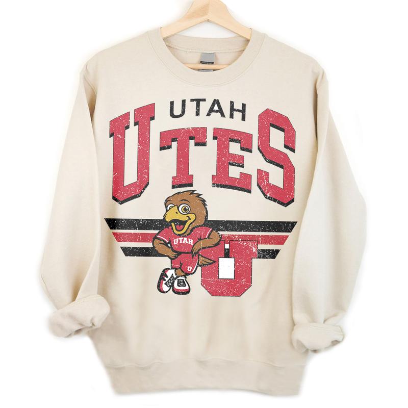 Utah Utes Vintage Football NCAA Sweatshirt - Tshirt - Hoodie, University of Utah Unisex Football NCAA Shirt, Unisex Vintage NCAA Shirt, Classic Footba