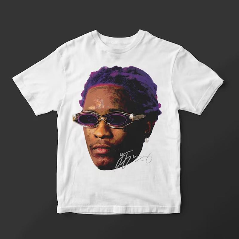 Young Thug Face T-Shirt Purple - Young Thug Inspired Vintage Premium Graphic Tee