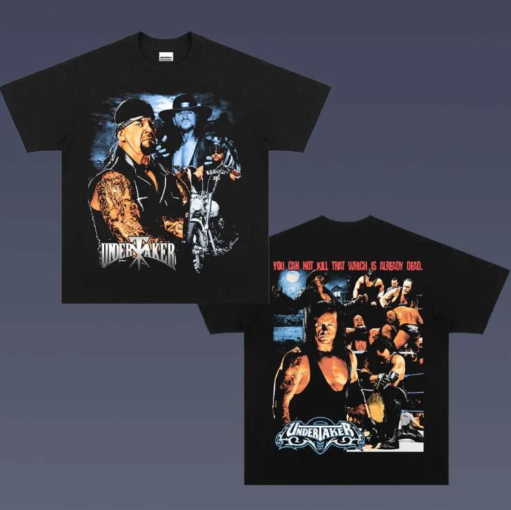 VINTAGE TEE  UNDERTAKER TEE, Double Sided Prints Vintage T-Shirt, Wrestler Shirt, WWEShirt, Graphic Tee, Unisex T-Shirt, Gift For All Top Menswear