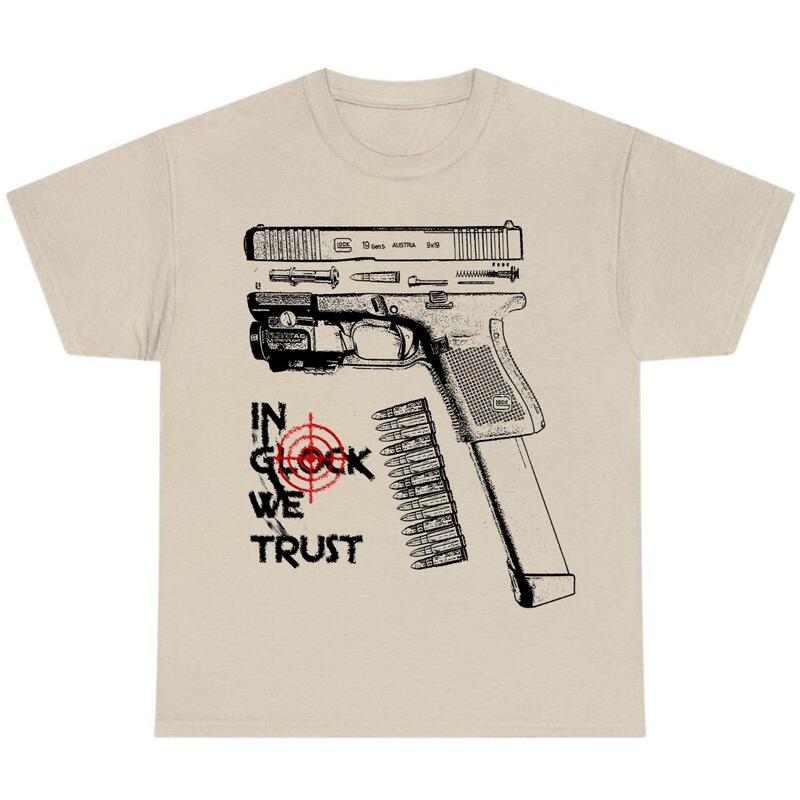 IN GLOCK WE TRUST Tshirt , Glock Tee, For Her - For Him , Vintage Tee Classic Cotton