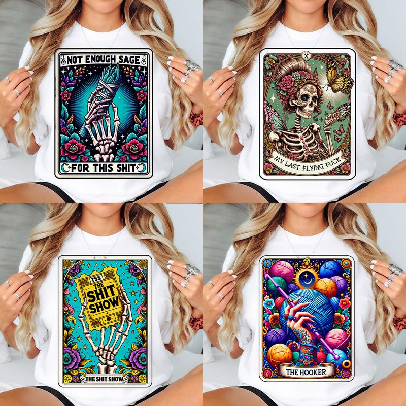 Tarot Card Funny T-Shirts - Print is Sublimation, Unisex T-Shirt, Funny Tee, Womenswear Graphic Tshirt Casual Fit