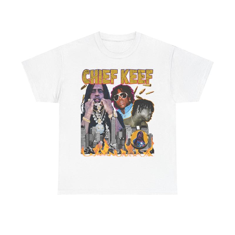 Vintage Chief Keef Graphic Tee - 90s Hip-Hop Rap T-Shirt Heavy Cotton, Retro Style Casual Classic Menswear Top Comfy Day Smooth Underwear Tshirt Stree
