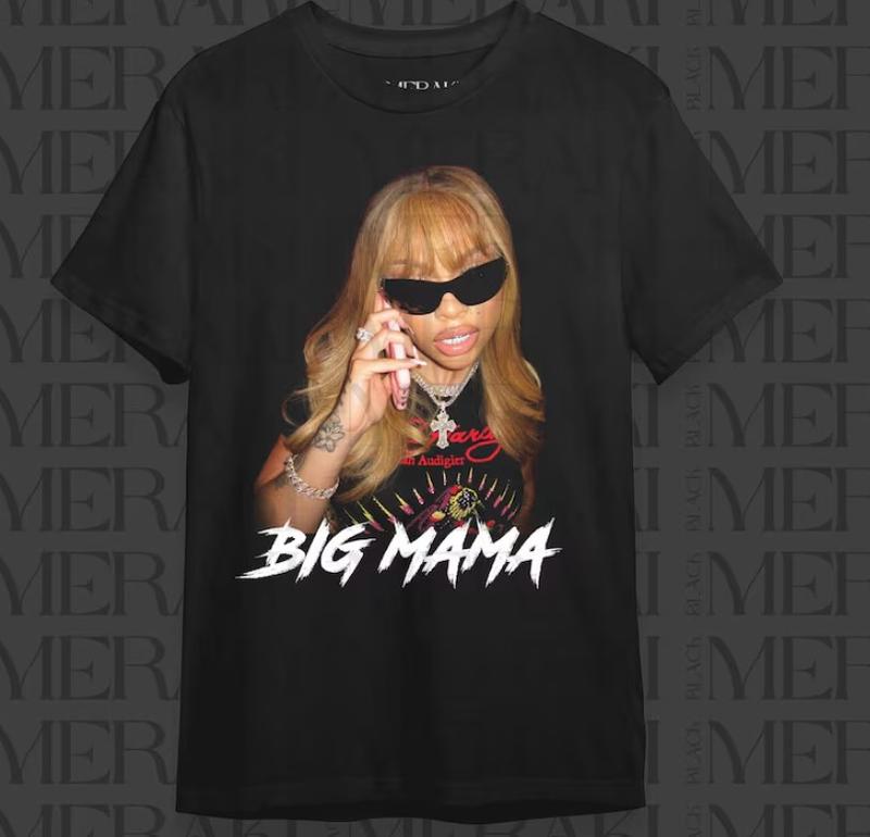 Latto - Big Mama Graphic T-Shirt - Female Rapper Phone Grill Design Tee