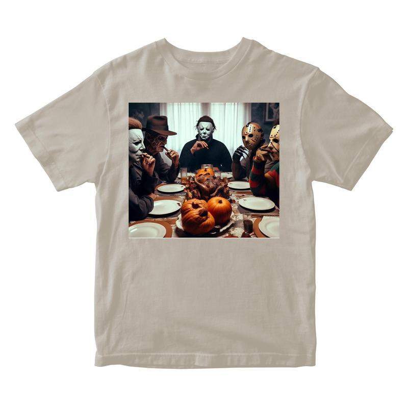 Horror Dinner Graphic T-Shirt - Heavy Cotton Gildan Tee for Men & Women  Perfect for Spooky Season Casual Classic