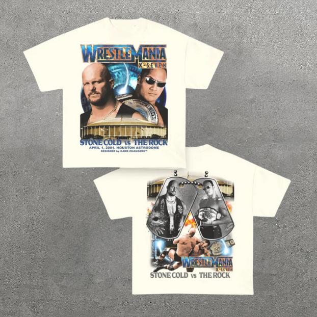 VINTAGE TEE  WRESTLEMANIA 17, Double Sided Prints Vintage T-Shirt, Wrestler Shirt, WWE Shirt, Y2k Shirt, Vintage Graphic Tee, Unisex T-Shirt, Gift For