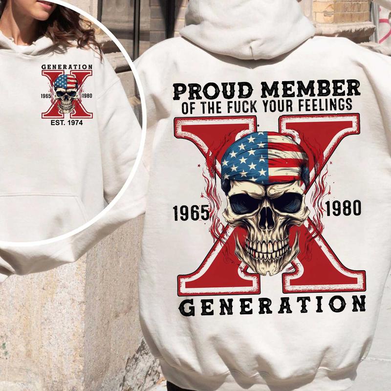 Gen X Skull Casual Shirt Raised On Hose Water & Neglect, Vintage Inspired T-Shirt for GenX Style