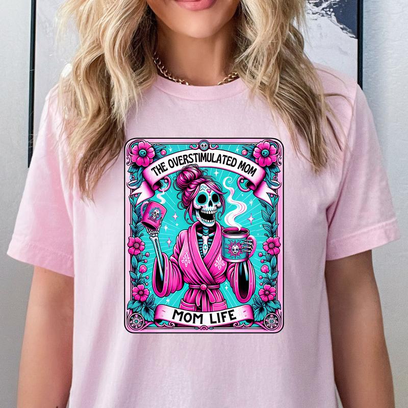 Tarot Card T-Shirts Mom Life - Print is Sublimation, Unisex T-Shirt, Funny Tee, t Idea, Relaxed Fit, Cute Top, Great with Jeans, Womenswear Graphic