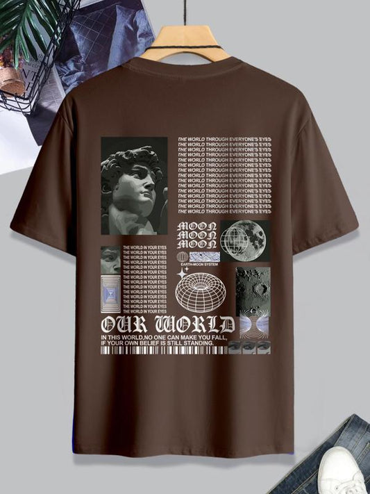 Men's Thin Letter & Graphic Round Neck Tee, Fashion Casual Vintage Regular FitÃ‚Â Vintage Sculpture Print Short Sleeve T-Shirt, Streetwear, Graphic Tees,