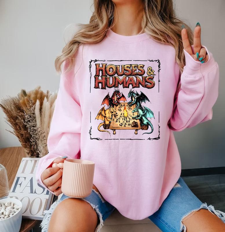 Houses and Humans D&D Shirt, Dungeons and Dragons Gift Tee for Men Women, Vintage Retro 90s Joke D and D T-shirt, Dungeon Master Shirt,  Dnd Houses An