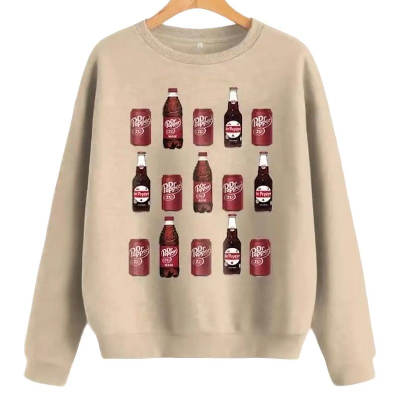 Vintage Dr Pepper Can Sweatshirt - Retro Soda Can Crewneck Sweatshirt Cotton Casual