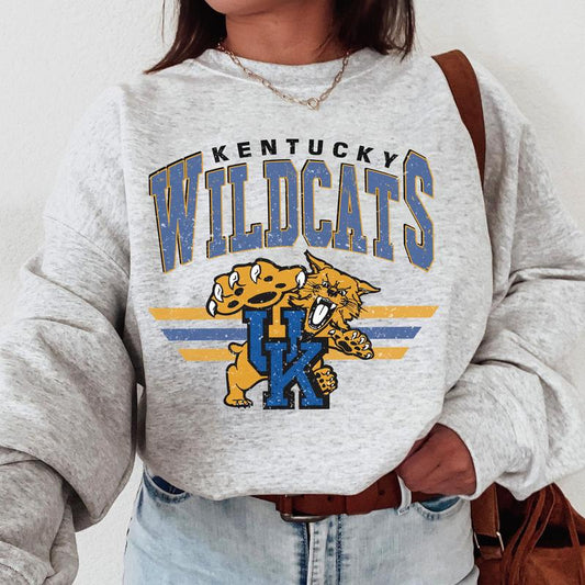 Kentucky Wildcats Vintage  Football NCAA Sweatshirt, Vintage Sweatshirt NCAA, Classic Sport Sweatshirt, Gifts For Football Fan Sport